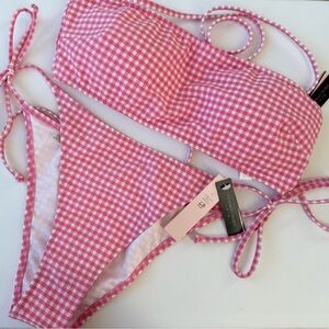 Victoria's Secret Pink Gingham Bikini Set. Two-piece set: top and bikini bottom!